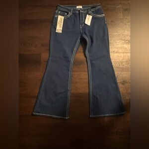 Bamboo Premium Super Soft Flare Jeans Size 17 NWT Embellished Pockets
